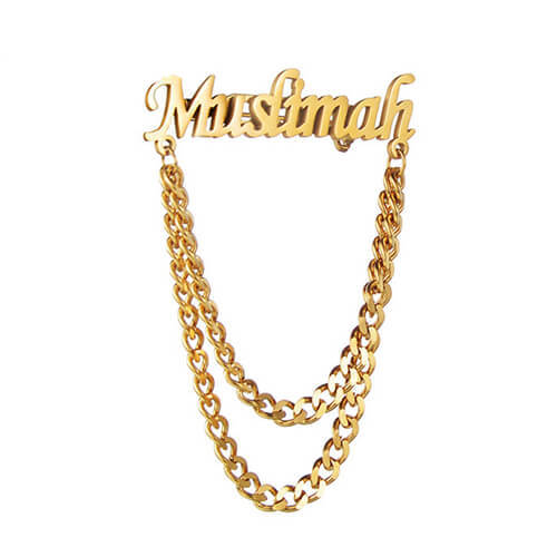 Custom gold name brooch pin online creator wholesale personalized tie tack chain link nameplate lapel pins manufacturers